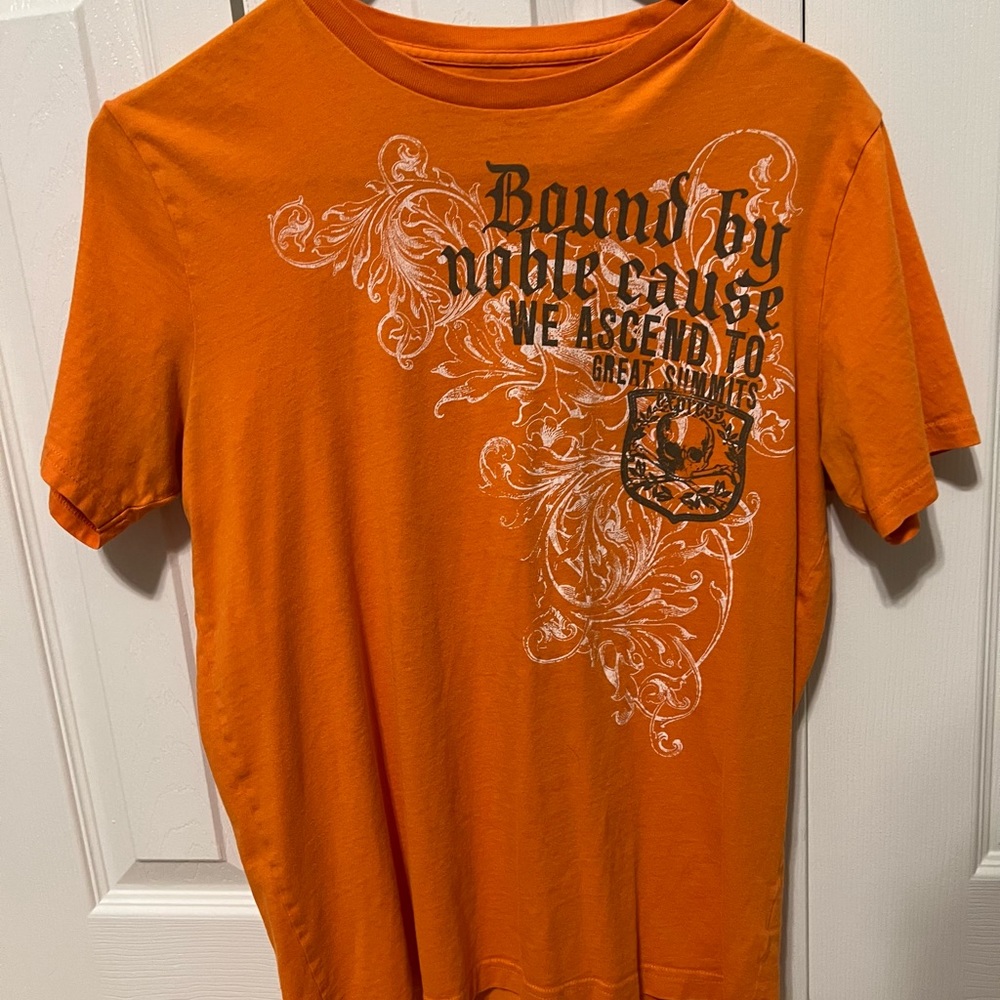 Orange tagless graphic tee from Express.